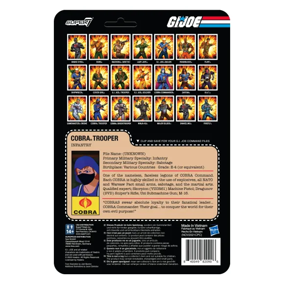 G.I. Joe Reaction Wave 4 - Cobra Female Trooper Long Black Hair (Dk Brown)