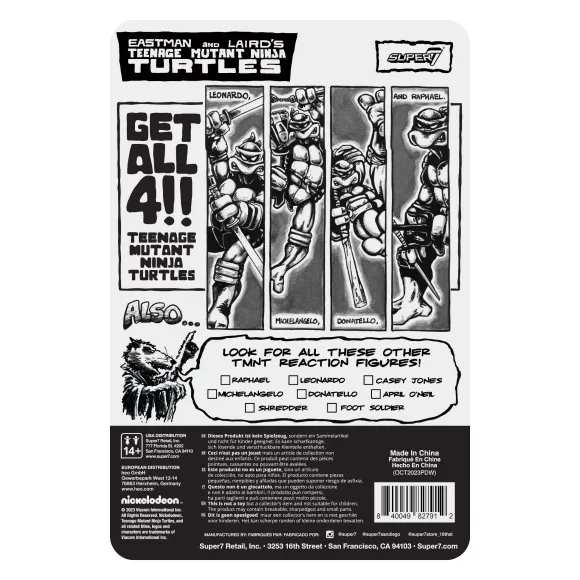 Teenage Mutant Ninja Turtles Reaction Figure Wave 9 - Raphael (Comic Greyscale)